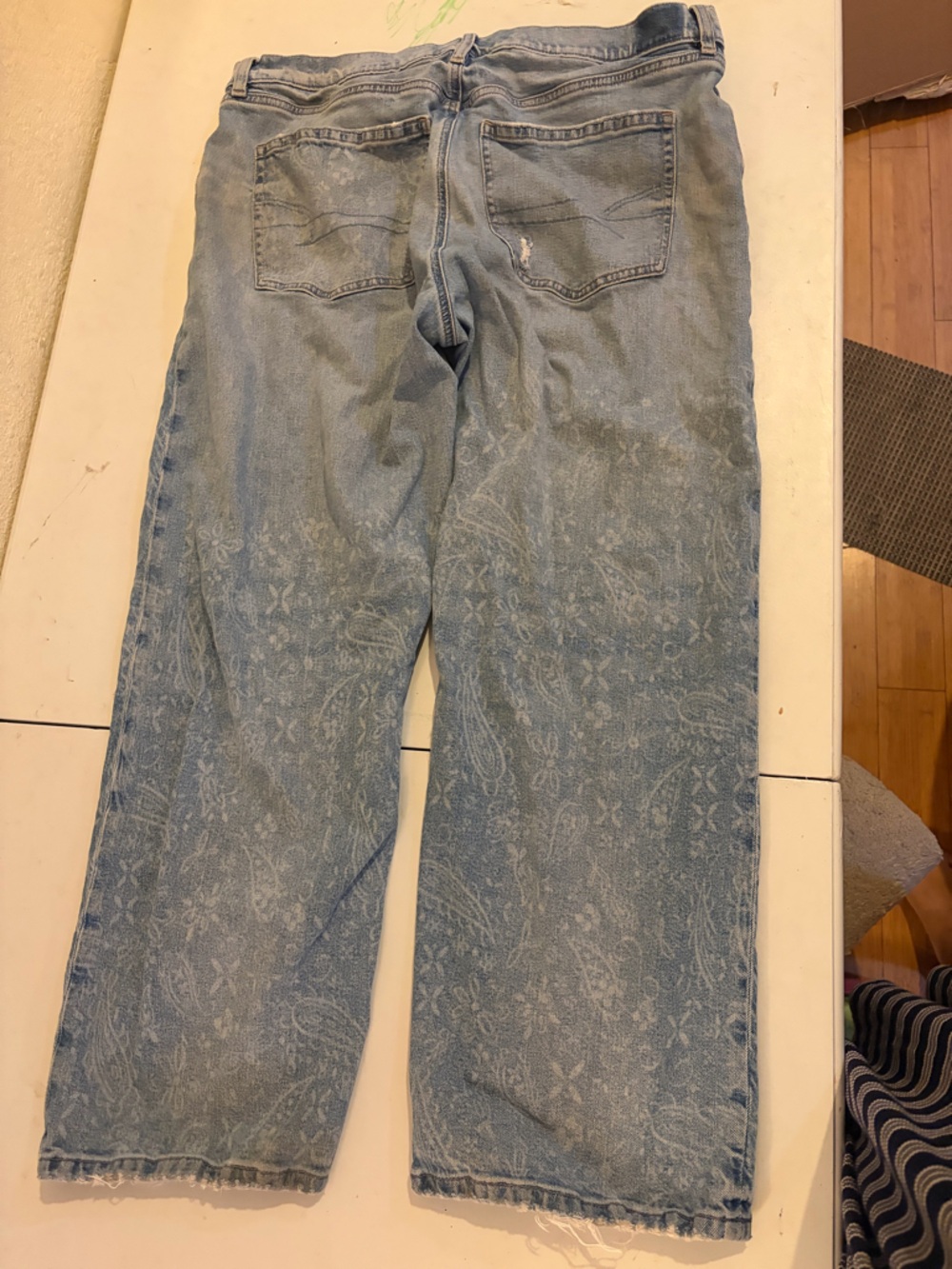 American Eagle Outfitters Light Blue Patterned Jeans